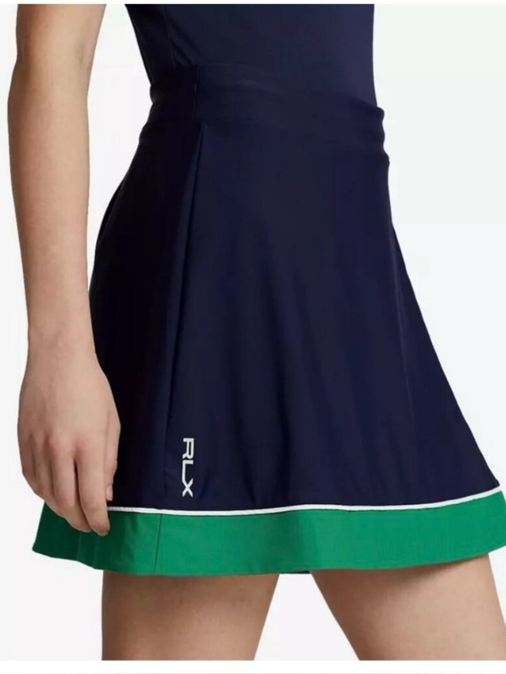 RLX Ralph Lauren Country Club Golf Tennis Pickle Ball Skort Navy Green SZ Large